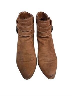 St. John's Bay Shoes Women's Brown Suede Western Country Chic Ankle Boots